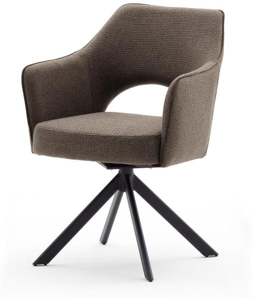 2er Set Polsterstuhl TONALA I" Cappuccino/Schwarz"