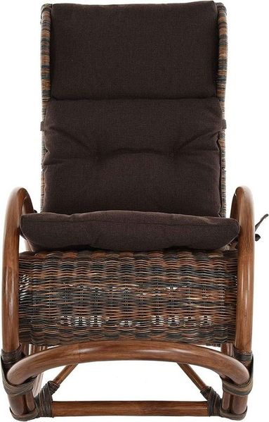Krines Home Schaukelstuhl Luxor Schaukelstuhl Natur Rattan Schaukelsessel Relaxsessel, mit Polsterauflage
