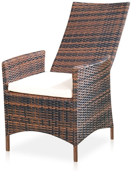 Verstellbarer Garten Relaxsessel Braun Polyrattan Gartenmöbel Balkon Sitzmöbel