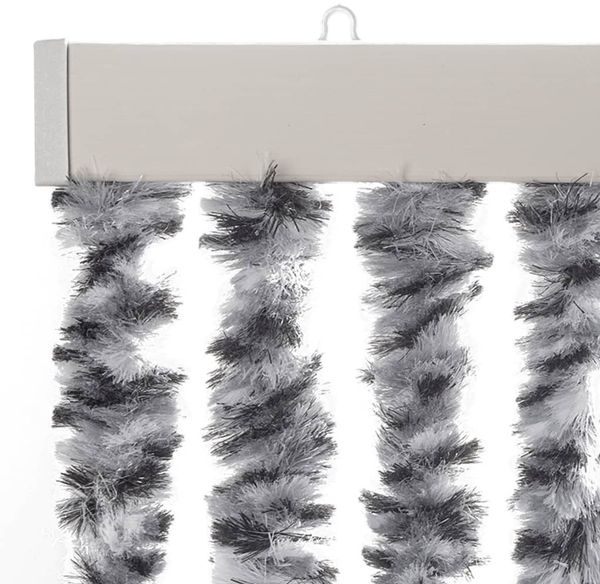 vidaXL Fliegenvorhang Grau, Schwarz und Weiß 90x220 cm Chenille 377335 Bild 4