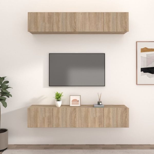 TV-Schränke 4 Stk. Sonoma-Eiche 80 x 30 x 30 cm Holzwerkstoff [3114184]