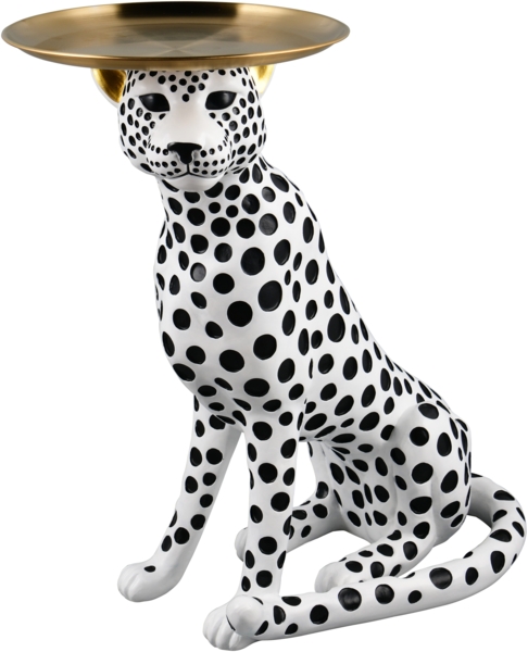 MIRRORS AND MORE 'Pantra' Beistelltisch Polyresin, schwarz/weiß, 58,3x63x30,3 cm