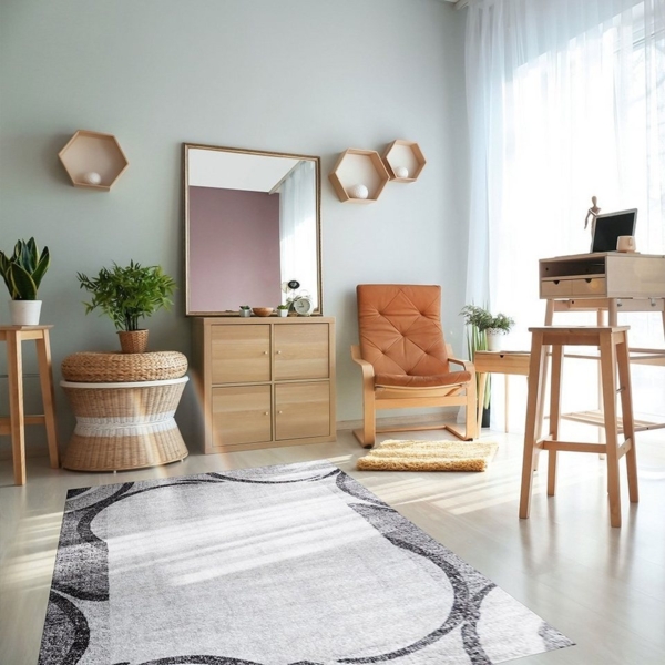 oKu-Tex Teppich Kurzflorteppich, modern, geometrisches Muster, Wohnzimmerteppich, rechteickig, Höhe: 11 mm, Teppich Wohnzimmer, Designteppich, meliert, weicher und dichter Flor Bild 5