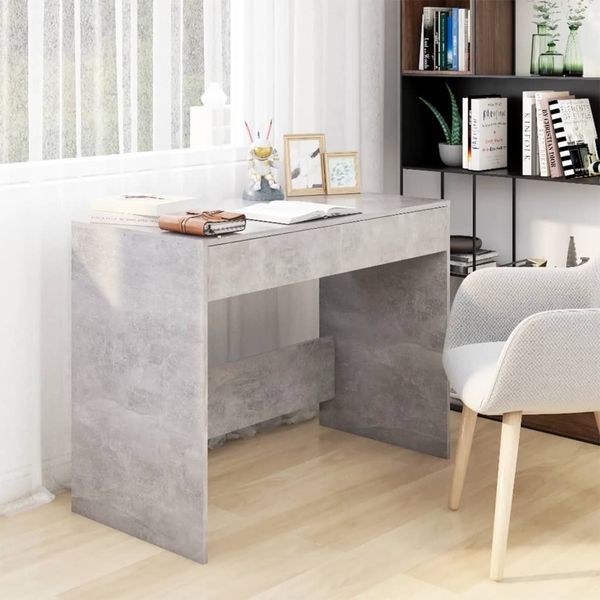 vidaXL Schreibtisch Betongrau 101x50x76,5 cm Holzwerkstoff 809561