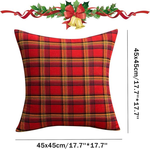 Qelus Kissenbezüge 1/2er Set Kissenbezug 45x45cm Plaid Couch Kissen Sofakissen Dekokissen, (1 Stück)