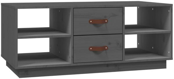 Couchtisch, Sofatisch Grau 100x50x41 cm Massivholz Kiefer