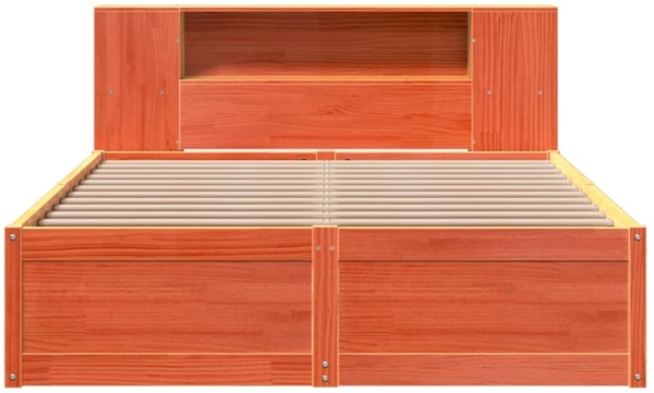 vidaXL Massivholzbett ohne Matratze Wachsbraun 140x200 cm Kiefernholz 3323418 Bild 3