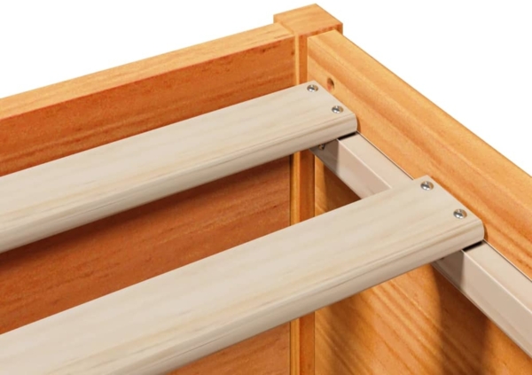 vidaXL Massivholzbett ohne Matratze Wachsbraun 140x200 cm Kiefernholz 3323418 Bild 8