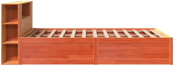 vidaXL Massivholzbett ohne Matratze Wachsbraun 140x200 cm Kiefernholz 3323418 Bild 5