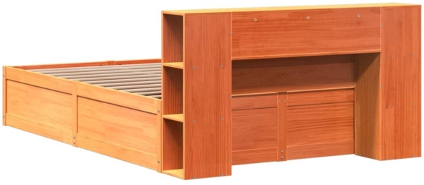 vidaXL Massivholzbett ohne Matratze Wachsbraun 140x200 cm Kiefernholz 3323418 Bild 6