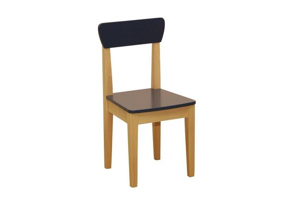 roba Kinderstuhl mit Lehne - Holz - Sitzhöhe 31 cm - Natur/Blau