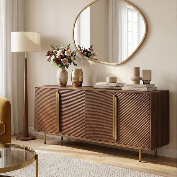 IDIMEX Sideboard TAGULA, Kommode 180 cm aus massivem Mangoholz mit 4 Türen Braun