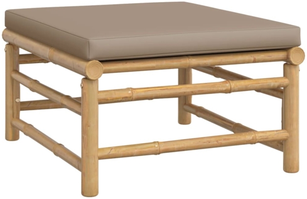 vidaXL Gartenhocker mit Taupe Kissen Bambus 362288