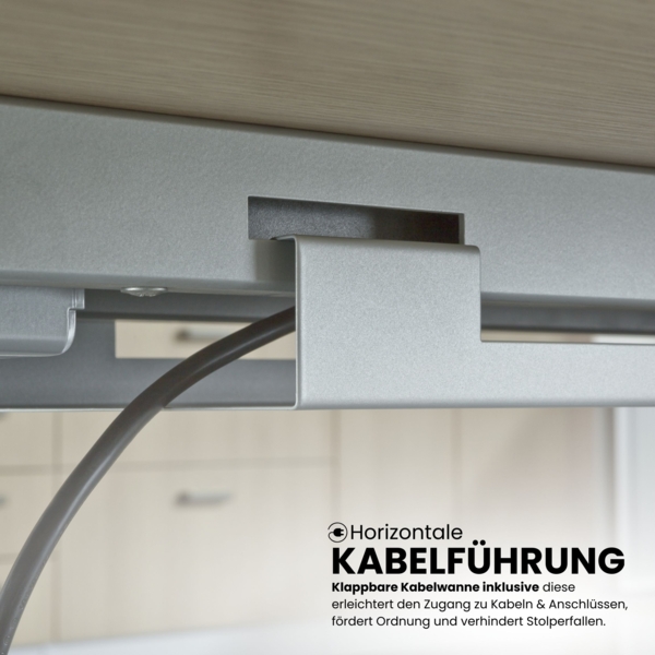 bümö elektrisch höhenverstellbarer Schreibtisch 120x80 cm mit Memory, Bluetooth & App-Steuerung - Schreibtisch höhenverstellbar elektrisch , elektrischer Schreibtisch Ahorn, Gestell weiß, XDLR-12-3-W Bild 8