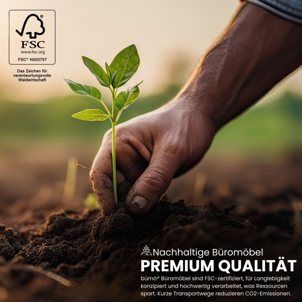 bümö elektrisch höhenverstellbarer Schreibtisch 120x80 cm mit Memory, Bluetooth & App-Steuerung - Schreibtisch höhenverstellbar elektrisch , elektrischer Schreibtisch Ahorn, Gestell weiß, XDLR-12-3-W Bild 7