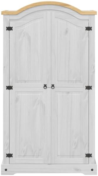 vidaXL Kleiderschrank Corona Weiß 102x52x186 cm Massivholz Kiefer 4012155 Bild 3
