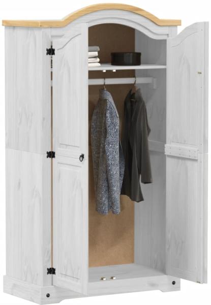 vidaXL Kleiderschrank Corona Weiß 102x52x186 cm Massivholz Kiefer 4012155 Bild 2