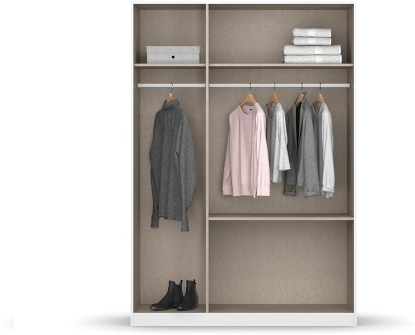 rauch Kleiderschrank, Drehtürenschrank COSTA, 3-türig, 2 Schubkästen, push-to-open, Alpinweiß, 136 x 197 x 54 cm Bild 5