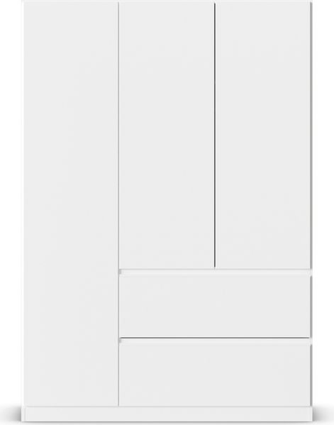 rauch Kleiderschrank, Drehtürenschrank COSTA, 3-türig, 2 Schubkästen, push-to-open, Alpinweiß, 136 x 197 x 54 cm Bild 2