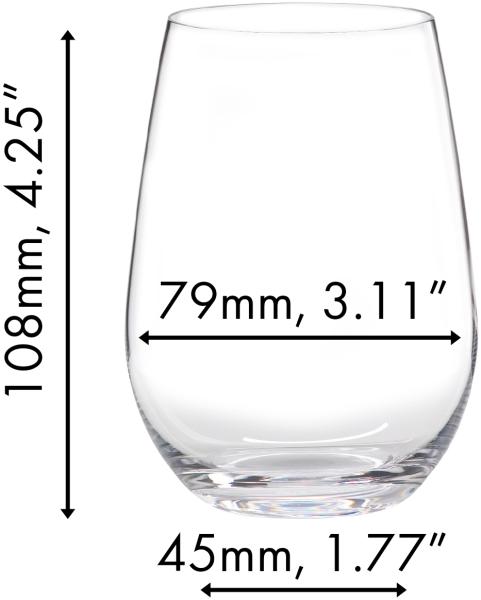 Riedel O Wine Tumbler Riesling, 4er Set, Weinglas, Weißweinglas, Weißwein Glas, Kristallglas, 375 ml, 7414/15