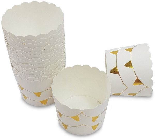 Frau WUNDERVoll Muffinform Muffin Backformen 50 Stück, groß Durchmesser 6,1 cm,Wimplekette gold, (50-tlg)