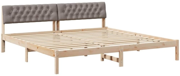 vidaXL Bettgestell Braun und Taupe 200 x 200 cm Massivholz Kiefer 3394341