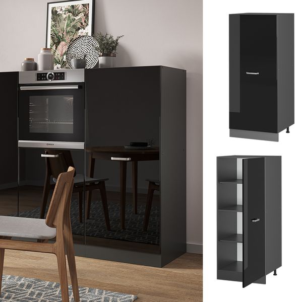 Vorratsschrank R-Line Schwarz Hochglanz 60 cm Vicco Bild 2