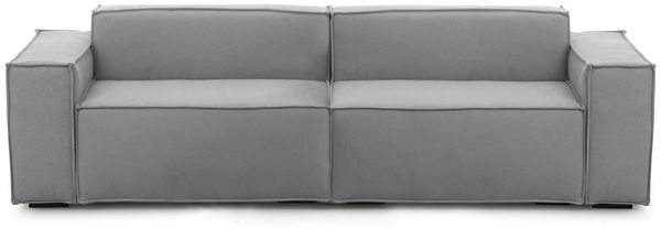 Dmora 3-Sitzer festes Sofa Argo, lineares modulares Sofa, modernes Wohnzimmersofa aus Stoff, 100 % Made in Italy, 260 x 95 x 70 cm, Grau