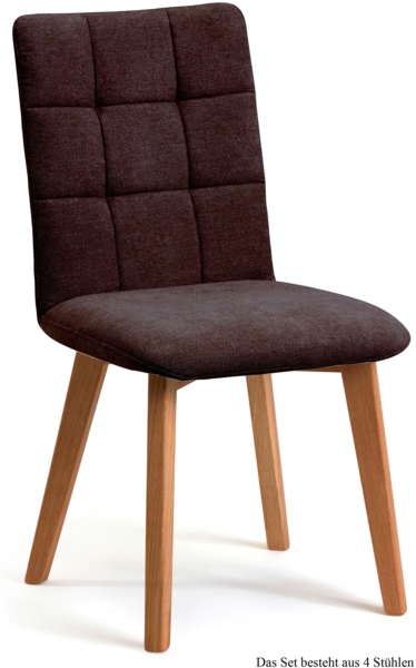 Esszimmerstuhl (4er-Set) Dareen 47x91x60 Eiche geölt/Espresso