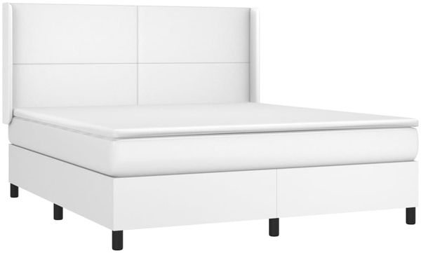 vidaXL Boxspringbett mit Matratze & LED Weiß 180x200 cm Kunstleder 3139278 Bild 4