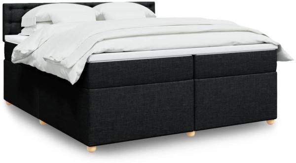 vidaXL Boxspringbett mit Matratze Schwarz 200x200 cm Stoff 3286803