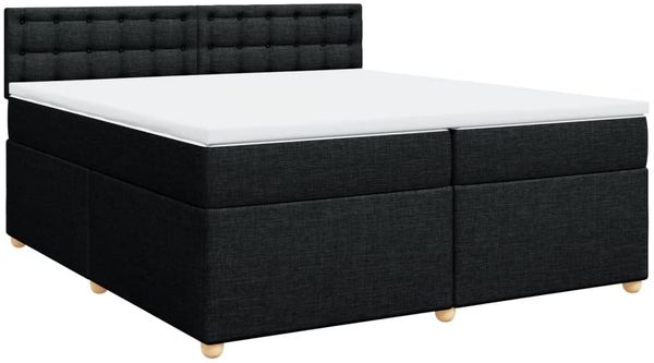 vidaXL Boxspringbett mit Matratze Schwarz 200x200 cm Stoff 3286803 Bild 2