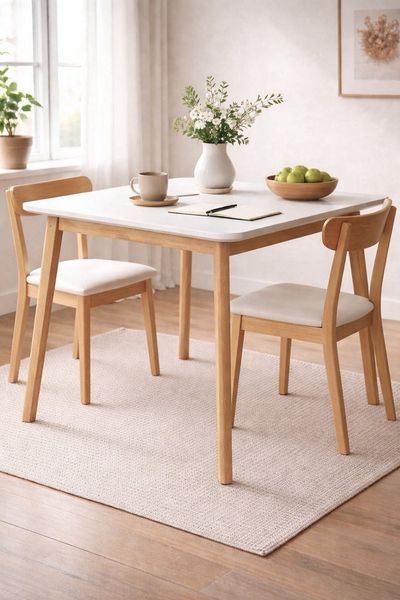 Hammel Furniture Esstisch Basic Single, schnell innenliegende Einlegeplatten ausziehbar, 90(164)x90 cm, Melamin / Massivholz, stabiler dänische Design Tisch