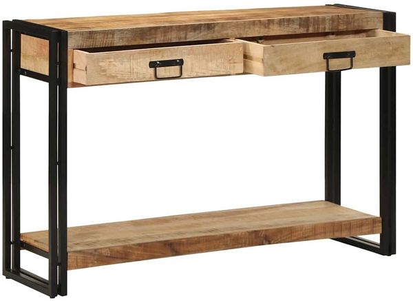 vidaXL Konsolentisch mit Regal Braun 120 x 33 x 75 cm Massivholz Mango 4102733