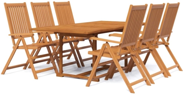 vidaXL 7-tlg. Garten-Essgruppe Massivholz Akazie 150-200 cm 3079638