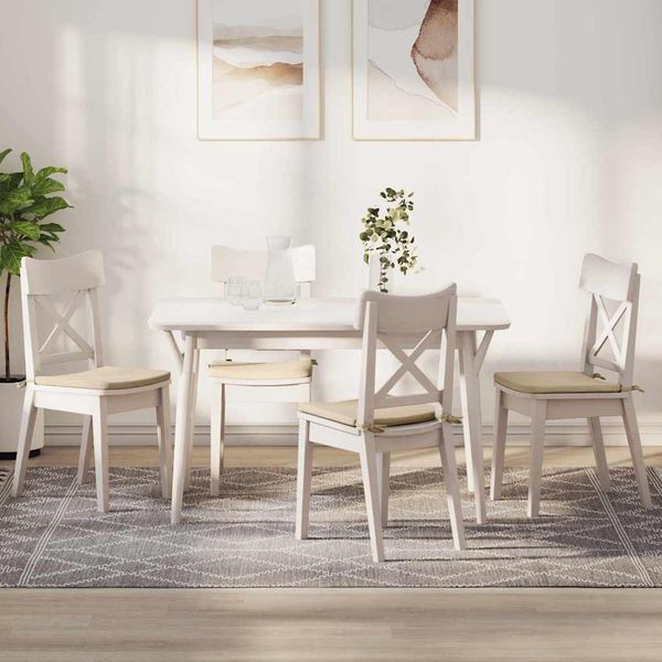 vidaXL Sitzkissen 4 pcs Creme 40 x 40 x 3 cm Mikrofaserstoff 42015222