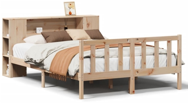 vidaXL Massivholzbett mit Regal ohne Matratze 160x200 cm Kiefernholz 3321661