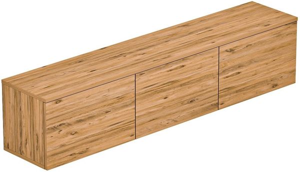 Hanah Home Stylish TV Stand, Atlantic Pine, 160 x 35 x 32 cm | 100% Melamine Coated Particle Board, 18 mm Thick | Wall-Mountable with Multiple Shelves, Modern Design