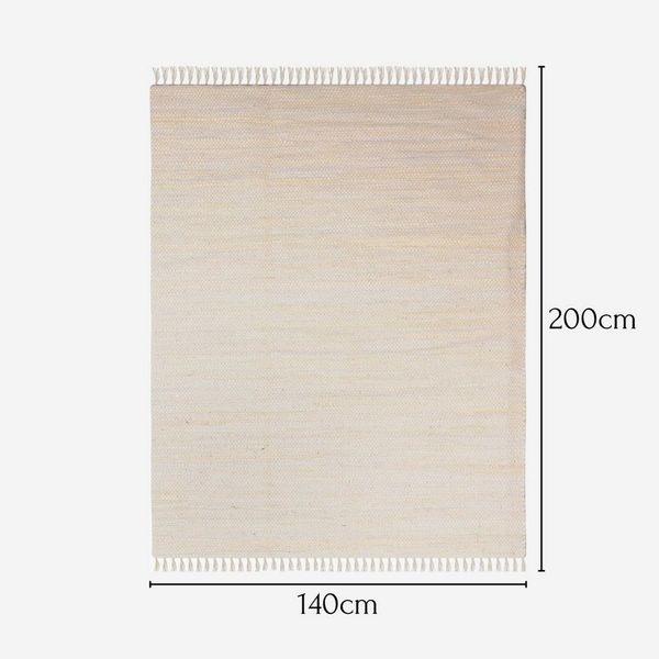 Wohnando Teppich MY-RUG Avani, Kelim-Teppich 110x60cm, rechteckig, Höhe: 10 mm, aus Baumwolle, handgewebt, wendbar, mit Fransen