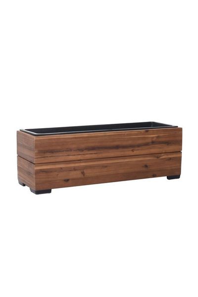 VIVANNO Balkonkasten Holz KAJIX Kasten - Haselnussbraun Gestreift (1 St), 61x20x21 cm