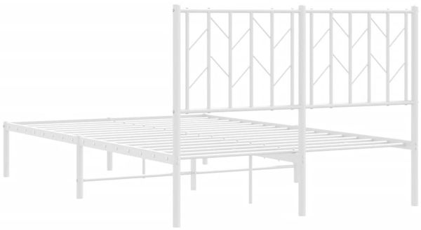 vidaXL Bettgestell mit Kopfteil, Metall weiß, 120x190 cm Bild 7