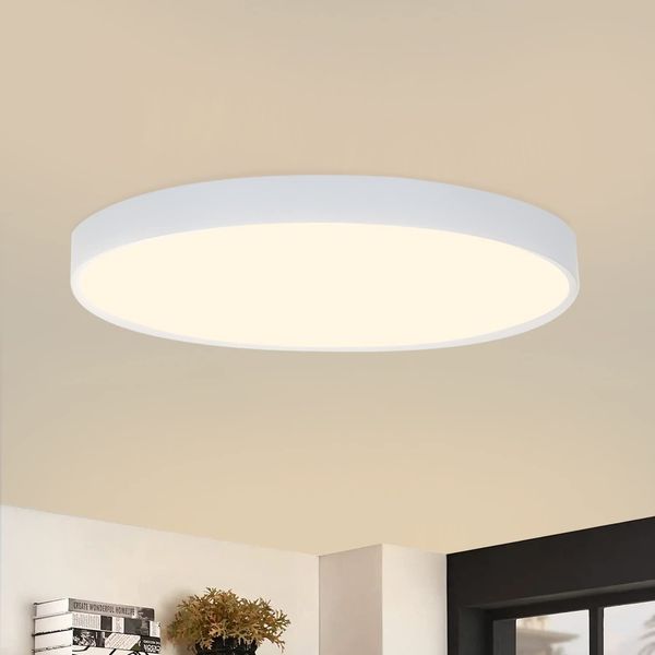 ZMH Deckenlampe LED Deckenleuchte Schlafzimmer - Küchenlampe Flach Ø28cm Schlafzimmerlampe Warmweiß Flurlampe Rund Badezimmerlampe IP44 Deckenbeleuchtung Badezimmer 17W Badlampe für Küche Bad Flur