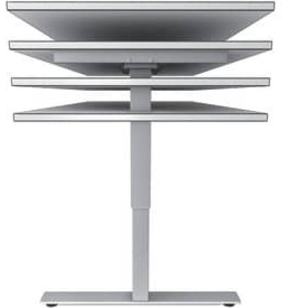 Sitz-Steh-Schreibtisch elektrisch XMST16 160x80cm Grau Gestellfarbe: Silber
