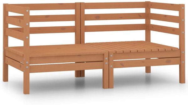 vidaXL Garten-Ecksofas 2 Stk. Honigbraun Massivholz Kiefer 806585