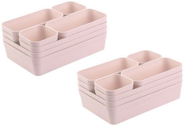 Engelland Schubladeneinsatz Schubladen-Organizer (Vorteils-Set, 16 St, individuelle Anordnung, passend für alle gängigen Schubladen), BPA-frei, spülmaschinengeeignet, gefrierschrankgeeignet