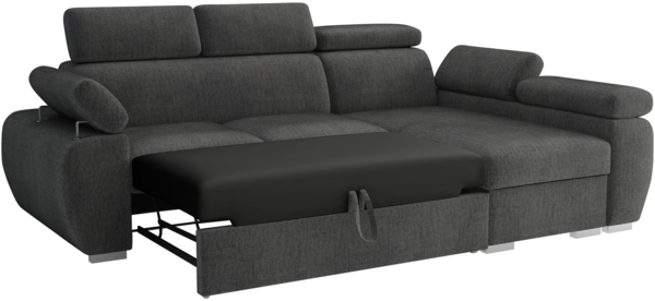 Mirjan24 'Boston Mini' Ecksofa mit Bettkasten und Schlaffunktion, Plüschstoff, Braun, Rechts Bild 3