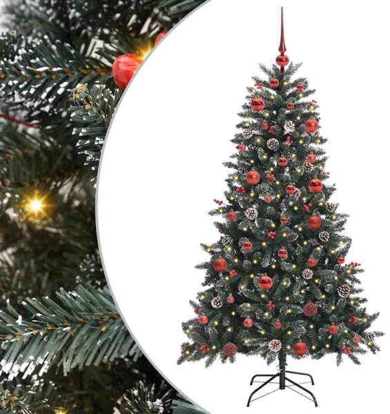 vidaXL Künstlicher Weihnachtsbaum Grün 150 cm PVC, Plastik und Stahl 3395868