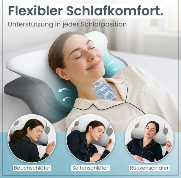 Gentle North Nackenstützkissen Orthopädisches Nackenstützkissen aus hochwertigem Memory Foam
