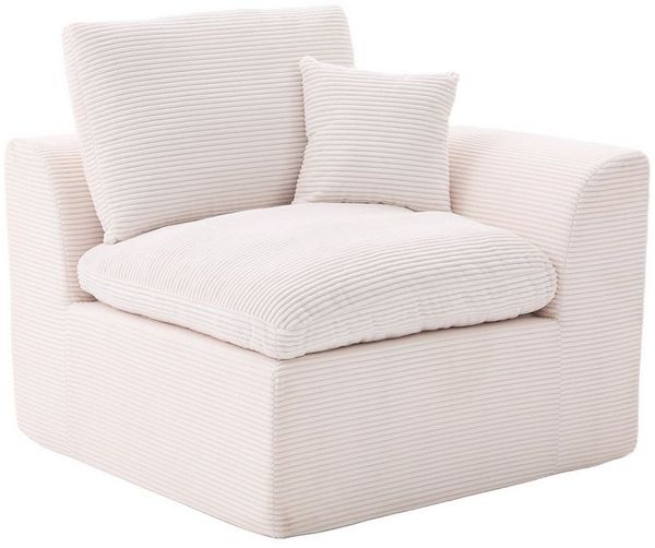 KLAM HOME Sessel Moderner Cord Sessel Einzelsitzer im Nordischen Stil (Dunkelgraues Sofa mit Hochwertigem Bezug), Hoch elastischer Schaumstoff für maximalen Sitzkomfort