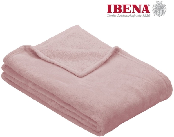 Ibena Olbia Decke 150x200 cm – Kuscheldecke rosa, Sofadecke aus kuschelig weichen Mikrofaserflausch